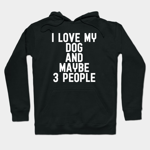 I love my dog and maybe 3 people Hoodie by quotesTshirts